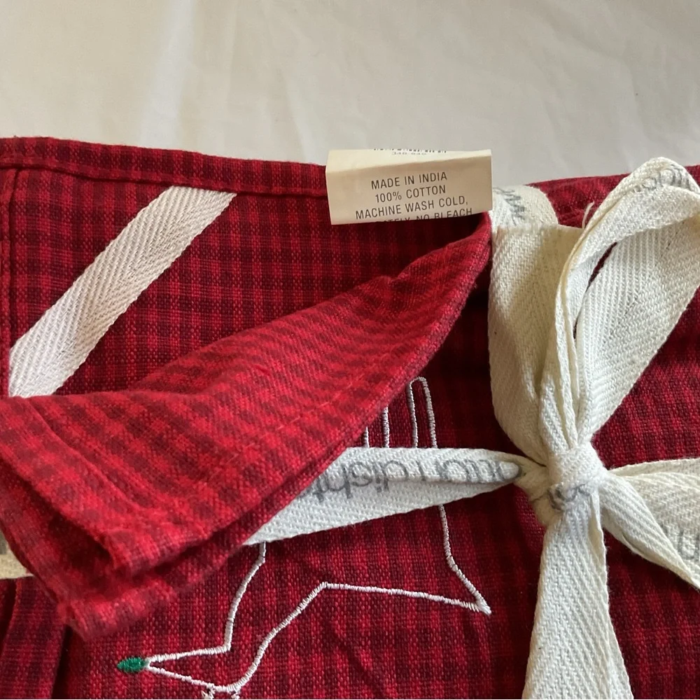 Crate and Barrel Set of 4 Holidays Christmas Dishtowels 20”x28”- New